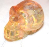 Rare Carved Miniature Skull of fire Opal