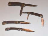 Estate Knives, lot of four folding knives