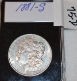 US Morgan Silver Dollar, 1881-S Nice Bright Finish