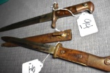 Bayonets: one Waffenbrik, Neuhausen and other with 73 stamped on scabbard rim