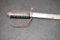 Sword with Closed Guard, Wire Wrap Handle, Chrome peeling off blade