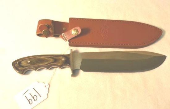 Elk Ridge Bowie Knife, Fixed Blade Custom Design, 14 in long
