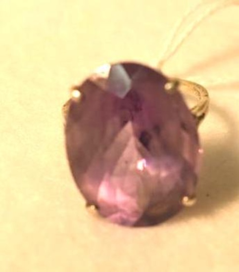 Sterling silver Ring with Large Amethyst Center stone
