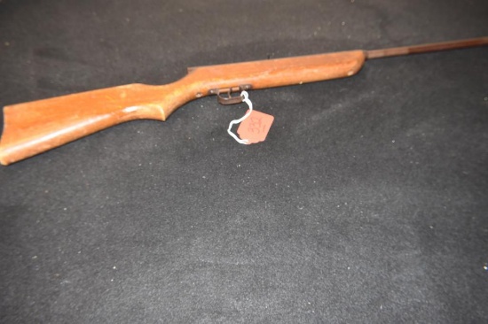 Vintage BB Gun, one pc wood stock Losses to top of barrel, AS IS