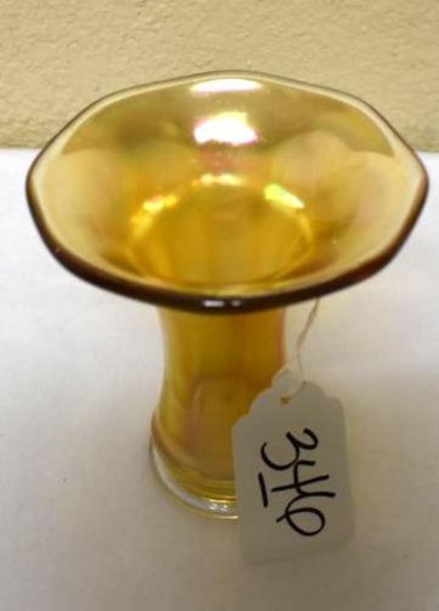 Amber Carnival, Art Glass Vase