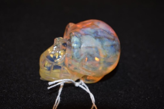 Rare Hand Carved Skull of OPAL Gem, with Chip on Nose