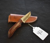 Anza Fixed Blade File Knife with leather sheath