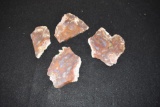 Four Agate Slabs range from 2 to 5 inches wide 1 lb 9.5 oz total