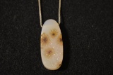 Druzy Pendant with brown eye suzans on sterling chain