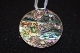 Gorgeous Sterling Silver Pin &/Pendant of Abalone Shell