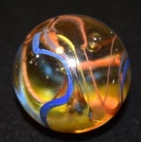 Jumbo Art Glass Ribbon Swirl Collector Marble