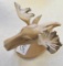 Wood Carved Moose Figure, 8 in T x 8.5 in W