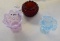 Fenton Colored Glass Vases, Pink Opal, Blue Hobnail and Ruby Hobnail