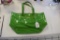 Green Vinyl LV marked purse, Louis Vitron Tag, Not Expert