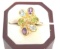 Ladies Ring with Peridot, Amethyst and Blue Topaz