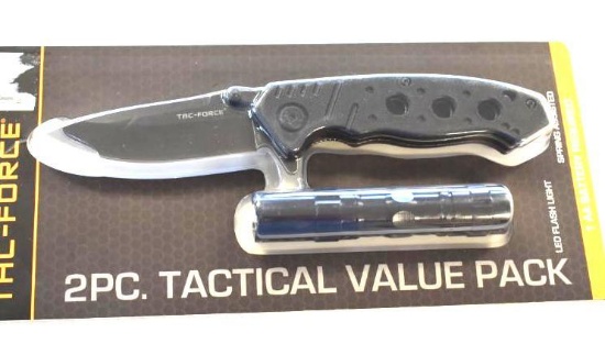 Tac-Force 2 pc Value set; Knife and flashlight