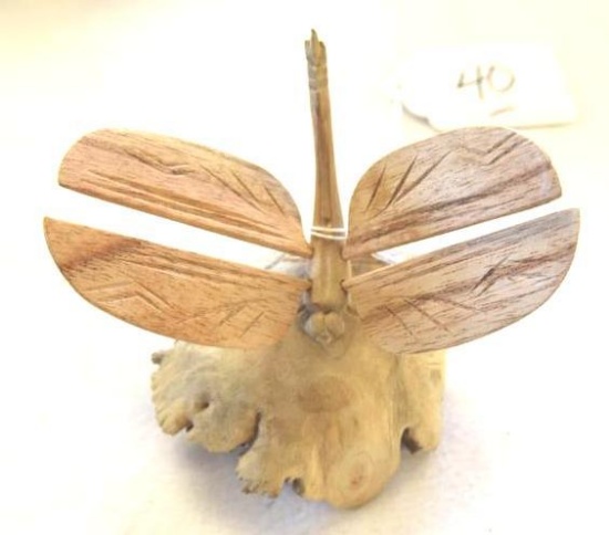 Carved Wooden Dragonfly, Ready to Gift, Decorate or Paint