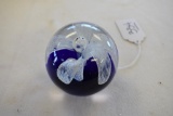 Cobalt art glass paperweight