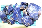 Grouping of Sodalite Chunks dug from Princess Mine, Bancroff, Ontario, 8-23-1967' 4 Lbs 8.2 oz total