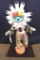 Sun Face Authentic Navajo Kachina Doll, Signed C.C. Teuwia 20.5 in T x 10.5 in W