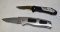 Large Folding Pocket Knives, half serated blades, pocket clips