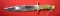 Bowie Knife with wood handle 13 in long, brass guard