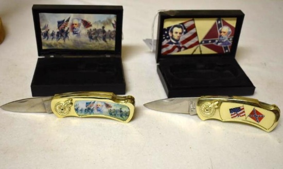 Civil War Comm.Folding Knives in Display Boxes