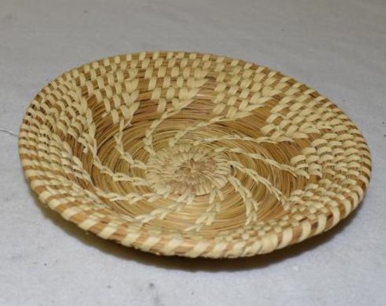 Native American Pine Needle Basket 8 in Diam. by Andrea Jose