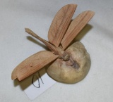 Dragonfly carved wood figure, ready to paint or display