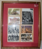 Framed Grouping of Wartime Military Postcards, German Youth in Uniform, Hitler,etc