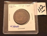 1856 Large Cent with toning, One Cent U.S. Coin