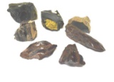 Chunks of Raw Obsidian Specimans, Different Colors