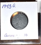 1943 German Coins Dritters Reich 10 Pfenning 1943A and 1943G