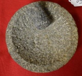 Tri Legged Stone Mortar and Pestle 7 1/2 in diameter