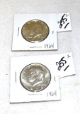 Two 1964 Kennedy Halves