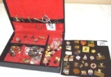 Large Collection of Elks Pins, Enamel Pins, Tie Bars, Buttons, etc.