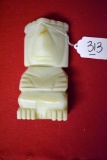 Onyx Carving of Warrior 7 3/4 in tall x 3 3/4 in wide