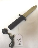 Fixed Blade Survival knife with compass in end cap