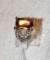 Costume Jewelry Designer Ring with Emerald Cut Center Stone in Rootbeer Color