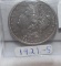 1921-S U S Morgan Silver dollar; clear Nice Coin, not much wear but slight rim ding