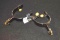 Pair of Childrens spurs dark bronze color with silver heart decor on sides, 10 pt rommels