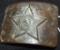 Vintage Brass Belt Buckle, Star with Sickle and Axe symbol