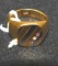 Mens 10 K Gold Ring with Small Gem Chips