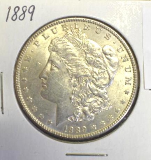 1889 U S Morgan Silver dollar, Great Detail and Crisp Lettering