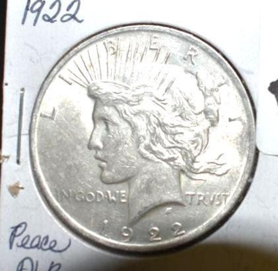 1922 U S Peace Silver Dollar