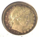 1896 Barber Half Dollar with Toning and nice Crisp markings