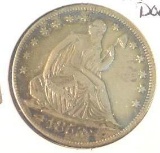 1853 Seated Liberty Half with Arrows at Date; Rays around Eagle on Reverse