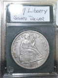 1847 Liberty Seated Dollar, Heraldic Eagle on Reverse