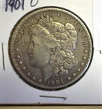 1901-O U. S. Morgan Silver Dollar, Circulated Condition showing wear