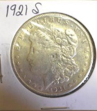 1921-S U. S. Morgan Silver Dollar, Good Detail, slight wear